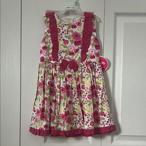 Nannette White and Pink Ruffled Tiered Sundress